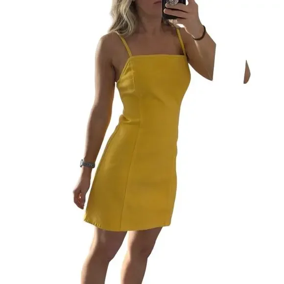 BDG retro denim yellow mini dress small - Picture 7 of 12